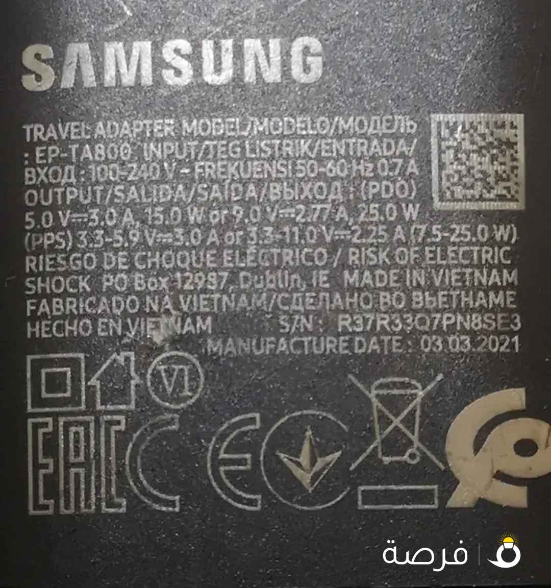 شاحن +الوصله الاصليه سامسونج 25 وات شاحن هواوي 66W 6دينار