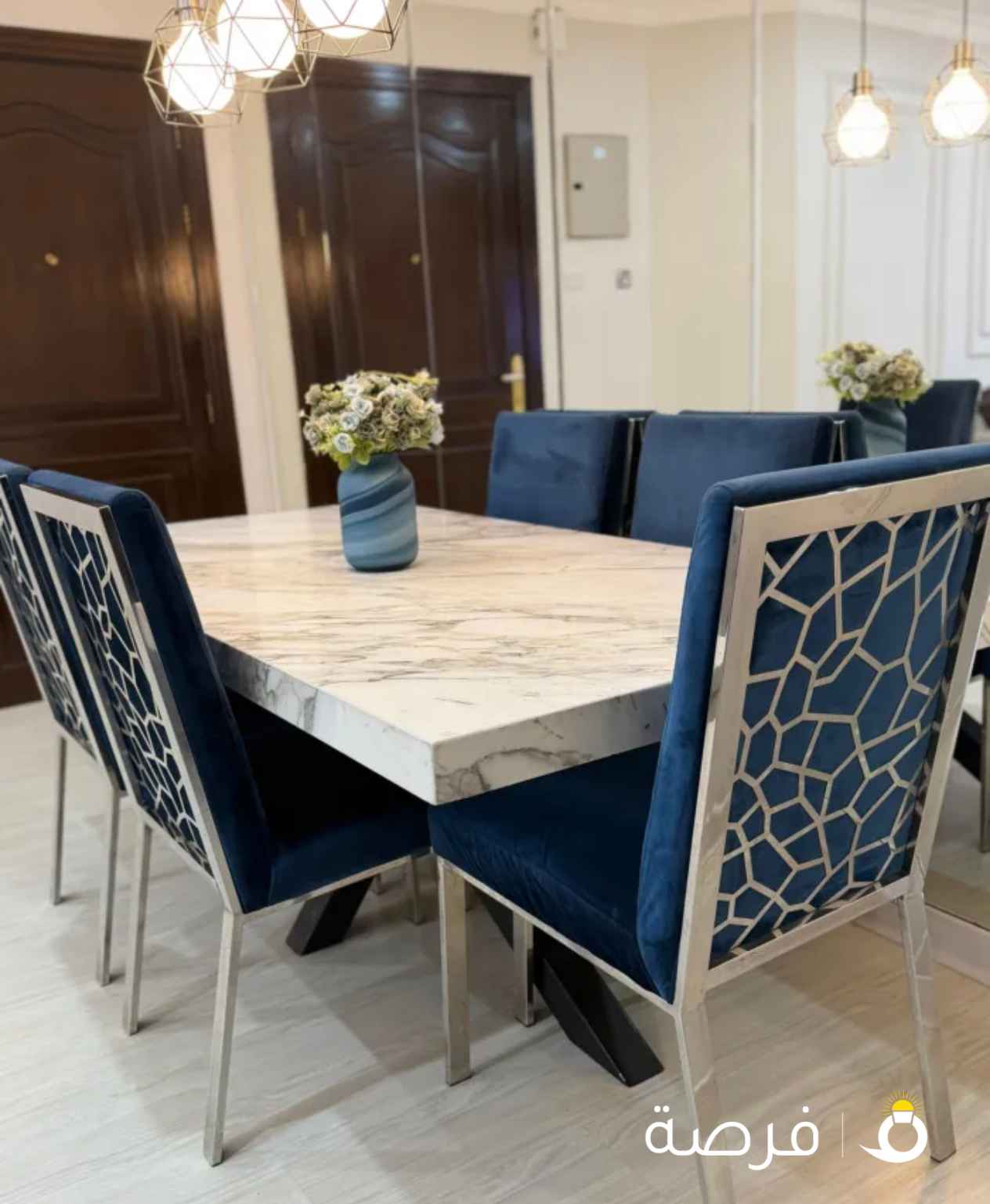 طاولة رخام اصلي 100٪ ثقيل وفخم جدًا