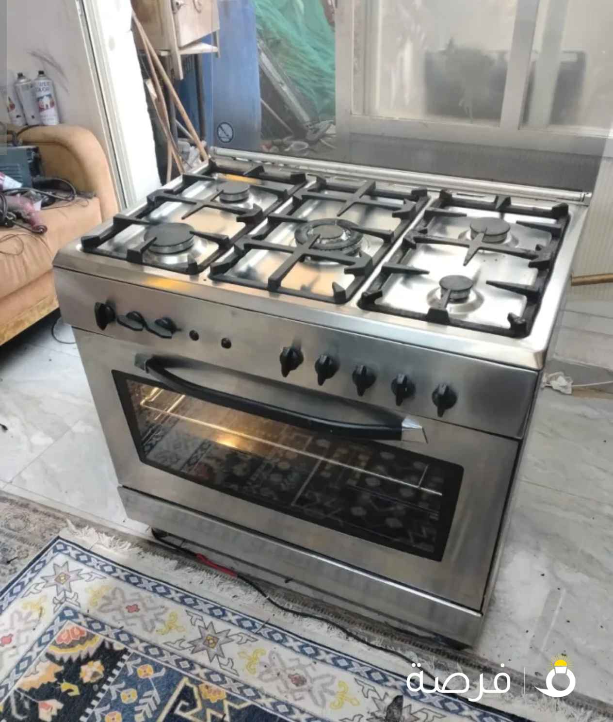 لاجيرمني ايطالي 90//60 اشعال ذاتي بالكامل غطاء زجاجي مفاتيح اصليه باب محكم حدايد زهر والسعر مناسب