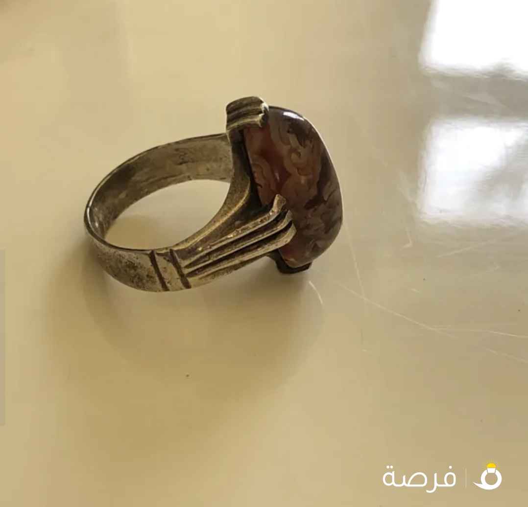 خاتم عقيق فضه اصلي