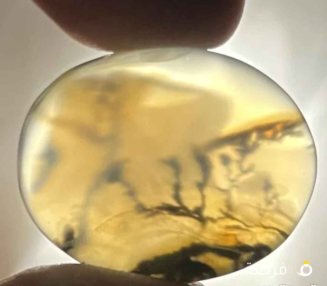 عقيق يماني مشجر داخله لفظ الجلاله الله