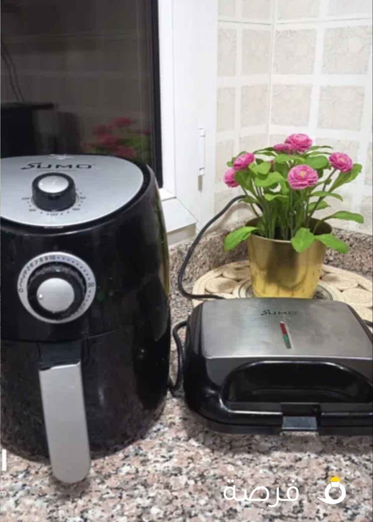 قلايه هوائيه شركه SUMO حجم 2.50 لتر+ مكبس سندويش وتوستر شركه SUMO حجم صغير