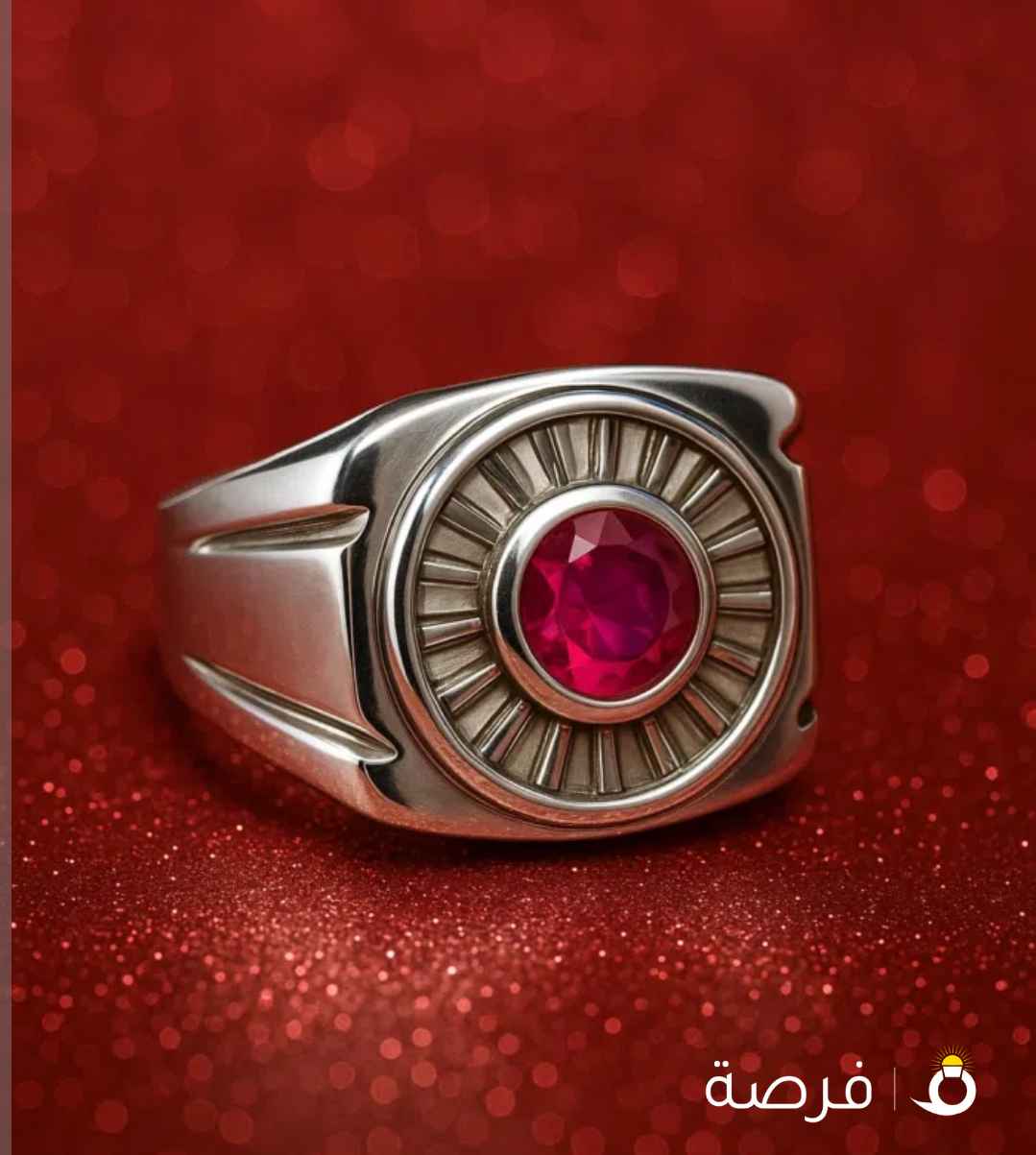 خاتم فضة وياقوت روبي طبيعي رقة وفخم وعز واللله يبارك