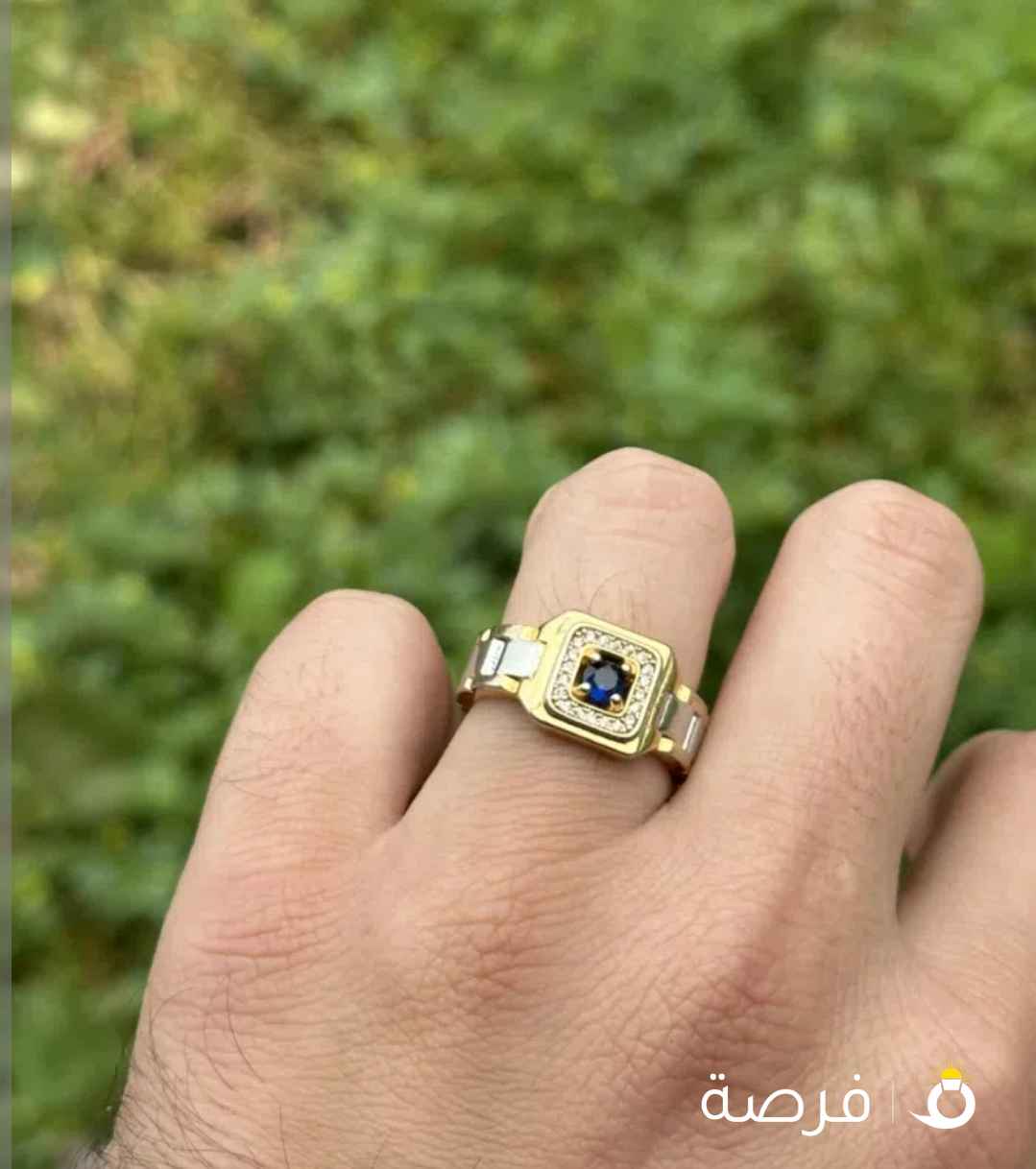 للبيع خاتم فضه مطلي ذهب