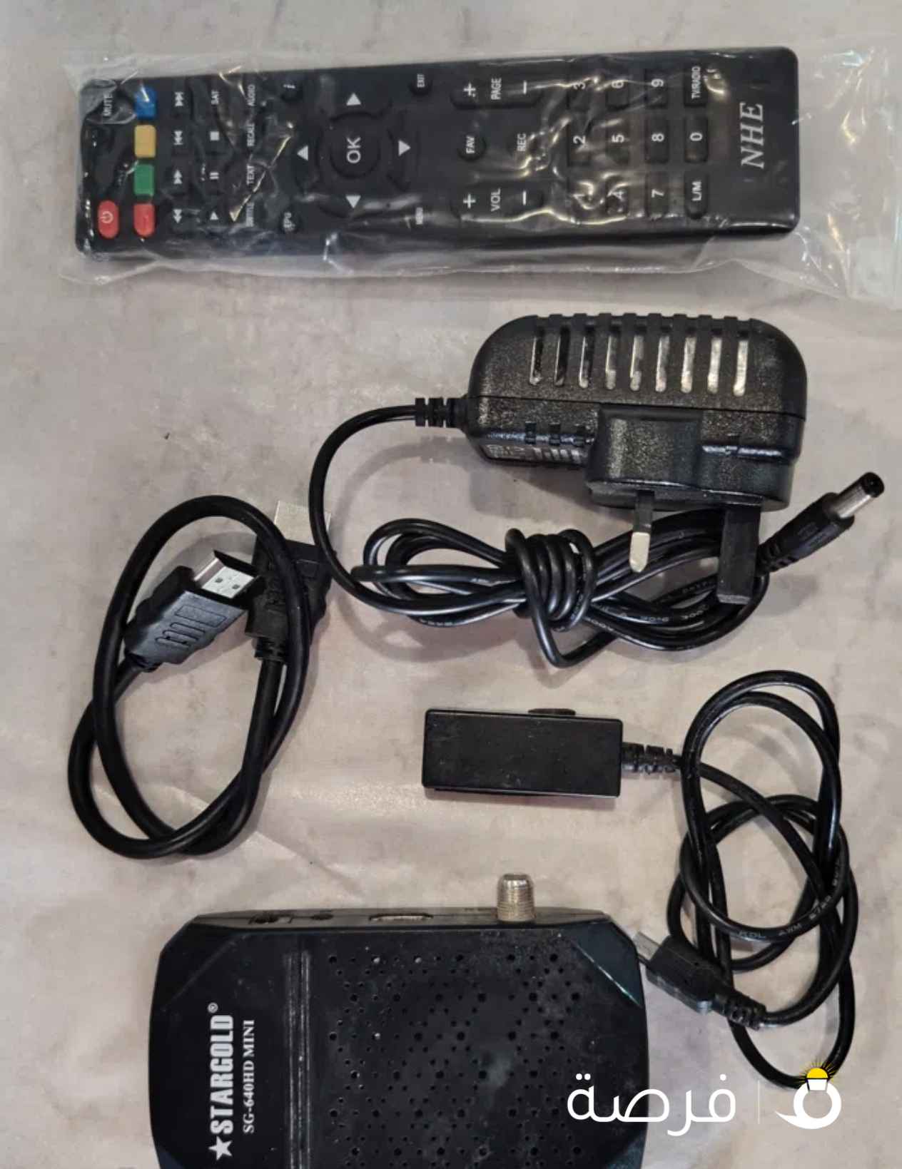 ريسيفر مني فول اتش دي + الريموت + الباور + العدسه + كابل HDMI مبرمج وجاهز