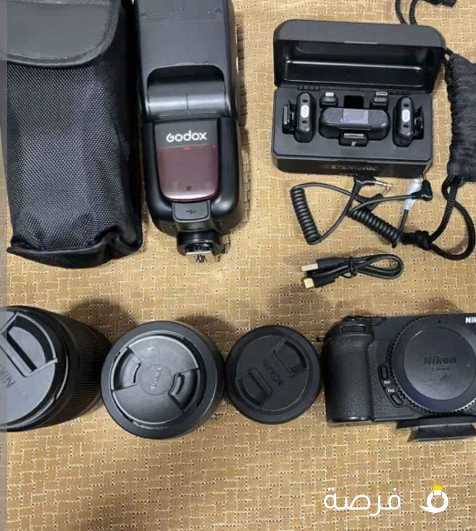 Nikon⁩⁩ ⁦⁦Z30⁩⁩ و ⁦⁦3⁩⁩ عدسات و فلاش و مايك